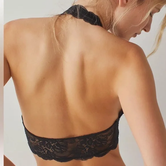 Free People Intimately Last Dance Brown Lavender Lace Halter Bralette Womens XL - Picture 7 of 13